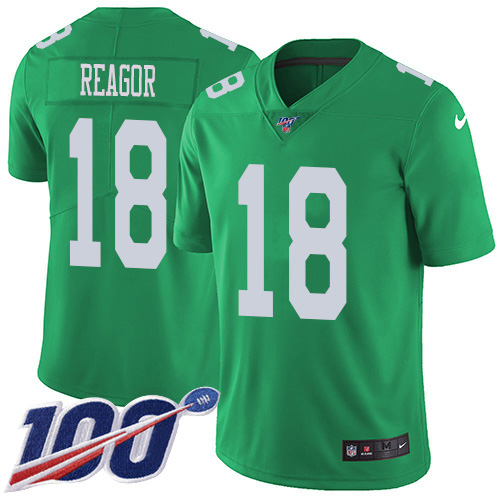 Nike Eagles #18 Jalen Reagor Green Men's Stitched NFL Limited Rush 100th Season Jersey
