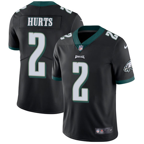 Nike Eagles #2 Jalen Hurts Black Alternate Men's Stitched NFL Vapor Untouchable Limited Jersey
