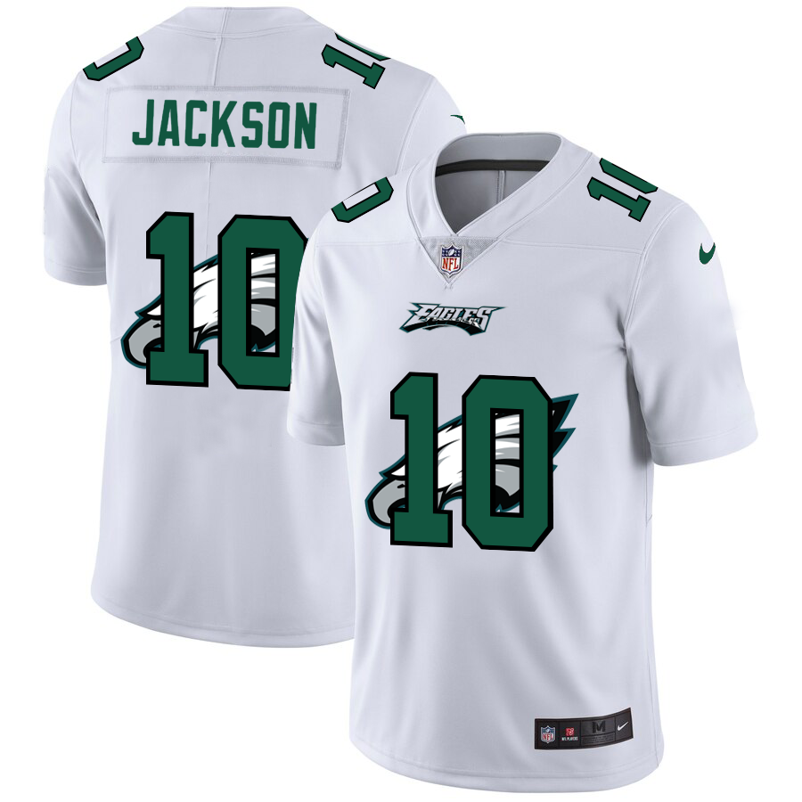 Philadelphia Eagles #10 Desean Jackson White Men's Nike Team Logo Dual Overlap Limited NFL Jersey