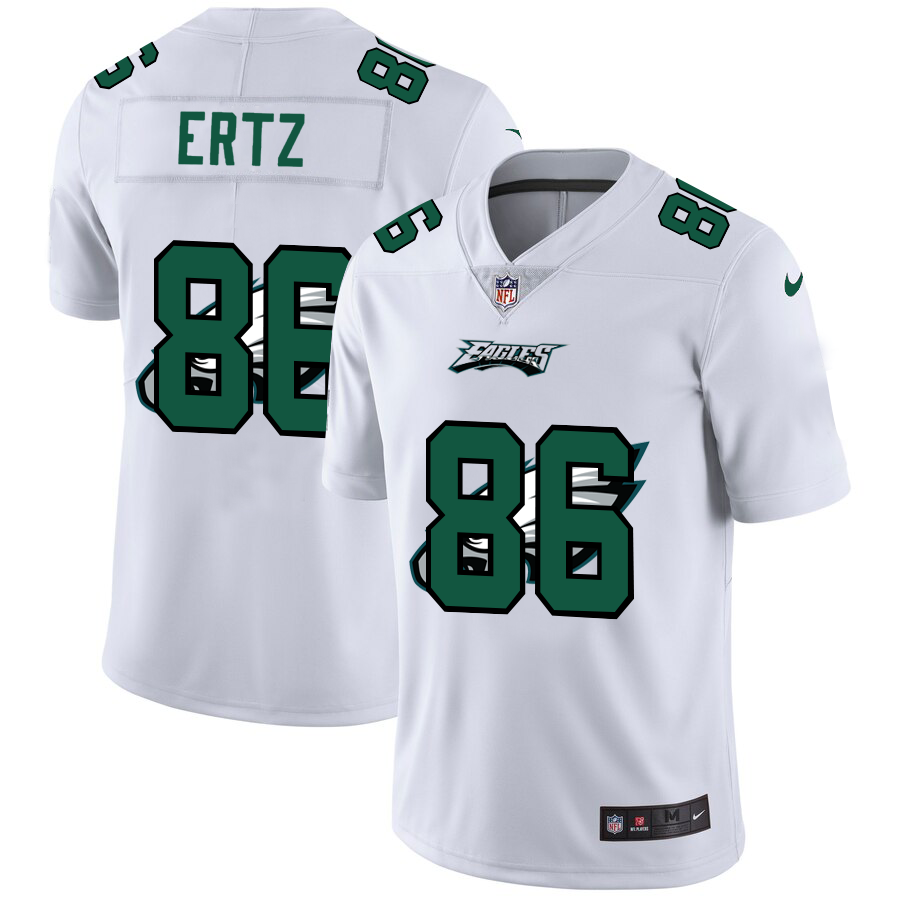 Philadelphia Eagles #86 Zach Ertz White Men's Nike Team Logo Dual Overlap Limited NFL Jersey