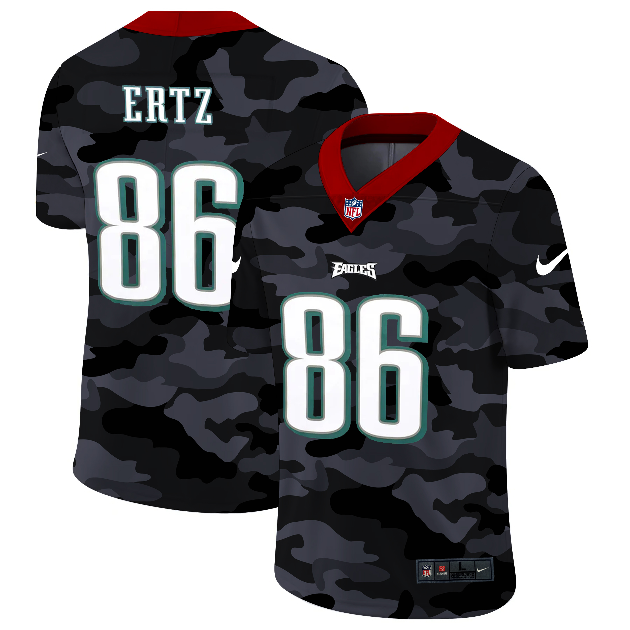 Philadelphia Eagles #86 Zach Ertz Men's Nike 2020 Black CAMO Vapor Untouchable Limited Stitched NFL Jersey