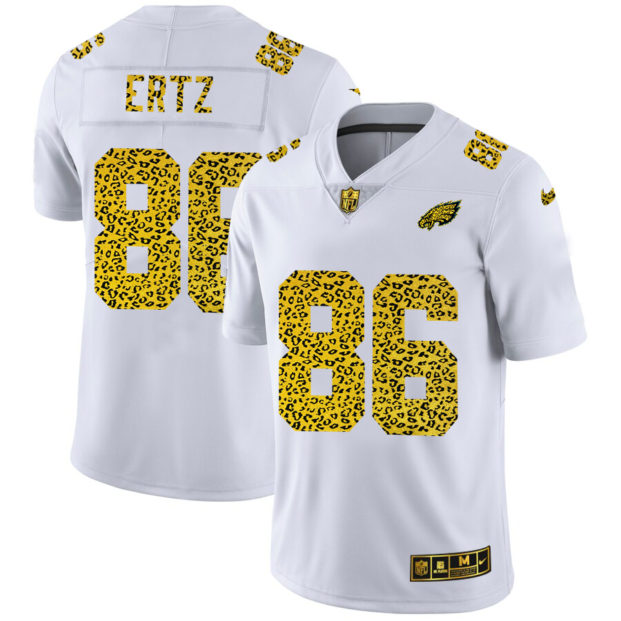 Philadelphia Eagles #86 Zach Ertz Men's Nike Flocked Leopard Print Vapor Limited NFL Jersey White