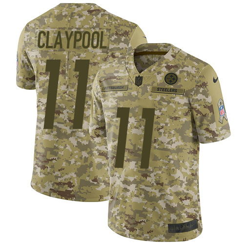 Nike Steelers #11 Chase Claypool Camo Men's Stitched NFL Limited 2018 Salute To Service Jersey