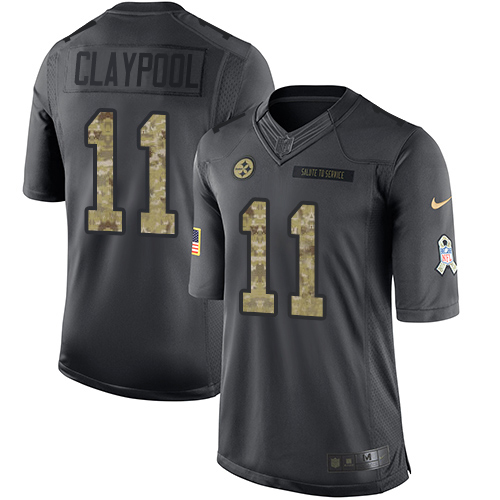 Nike Steelers #11 Chase Claypool Black Men's Stitched NFL Limited 2016 Salute to Service Jersey