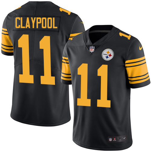 Nike Steelers #11 Chase Claypool Black Men's Stitched NFL Limited Rush Jersey