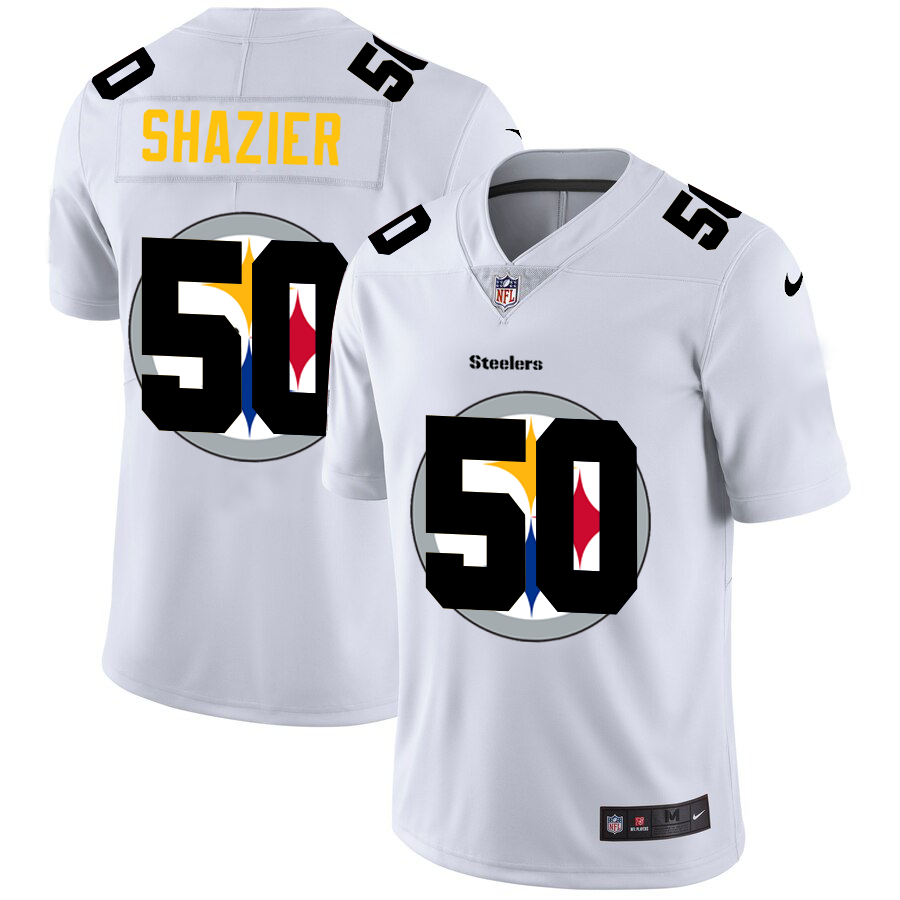 Pittsburgh Steelers #50 Ryan Shazier White Men's Nike Team Logo Dual Overlap Limited NFL Jersey