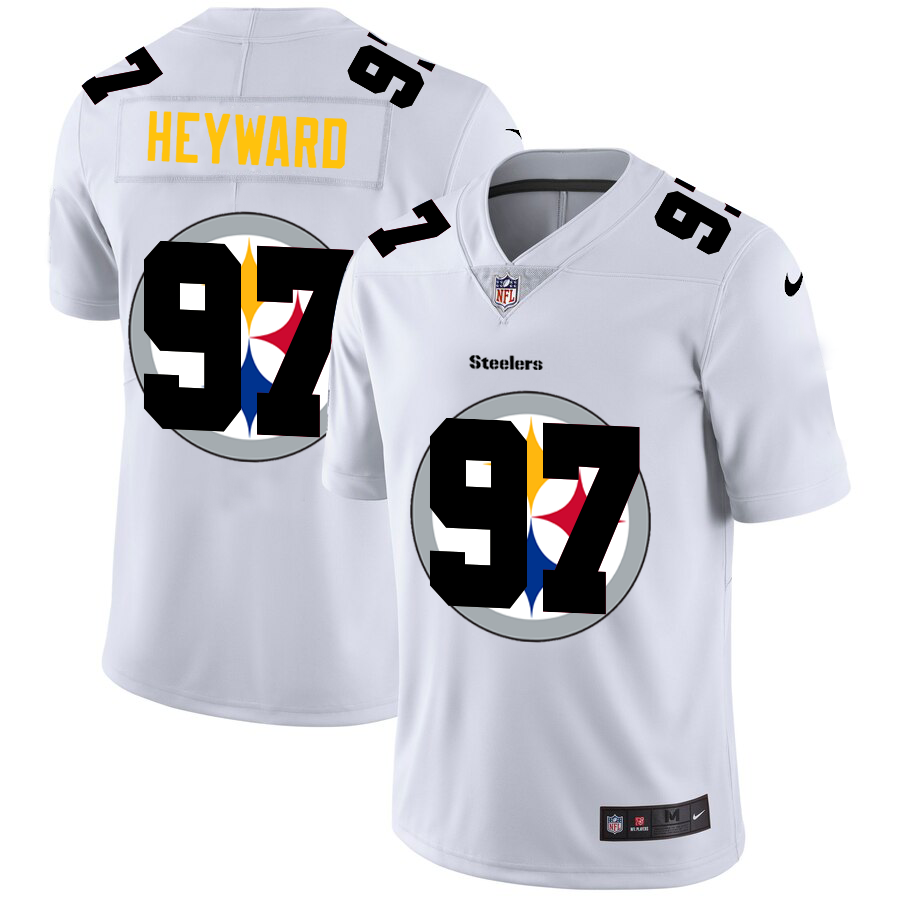 Pittsburgh Steelers #97 Cameron Heyward White Men's Nike Team Logo Dual Overlap Limited NFL Jersey