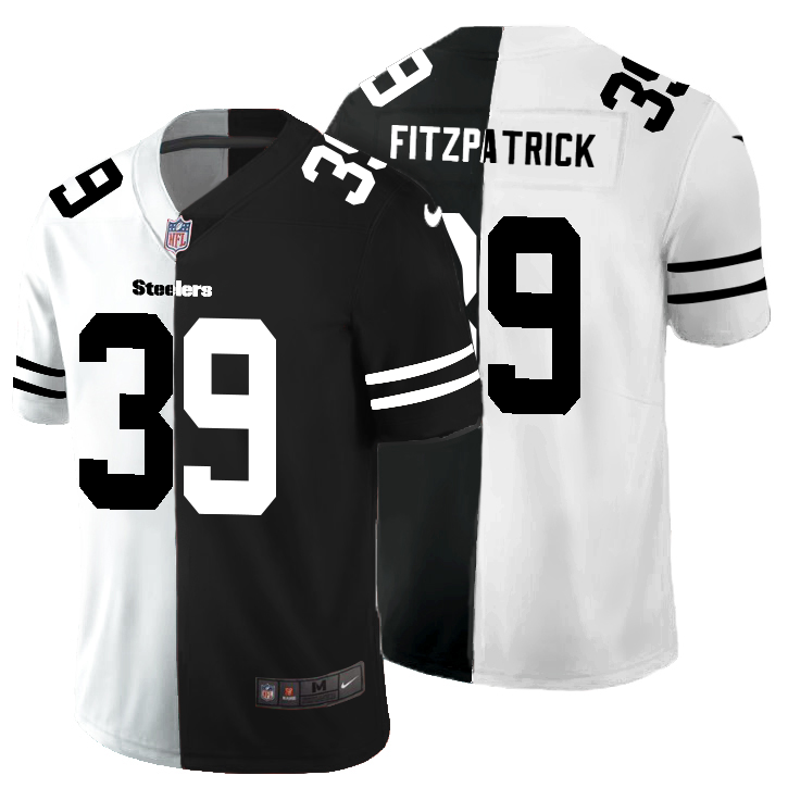 Pittsburgh Steelers #39 Minkah Fitzpatrick Men's Black V White Peace Split Nike Vapor Untouchable Limited NFL Jersey