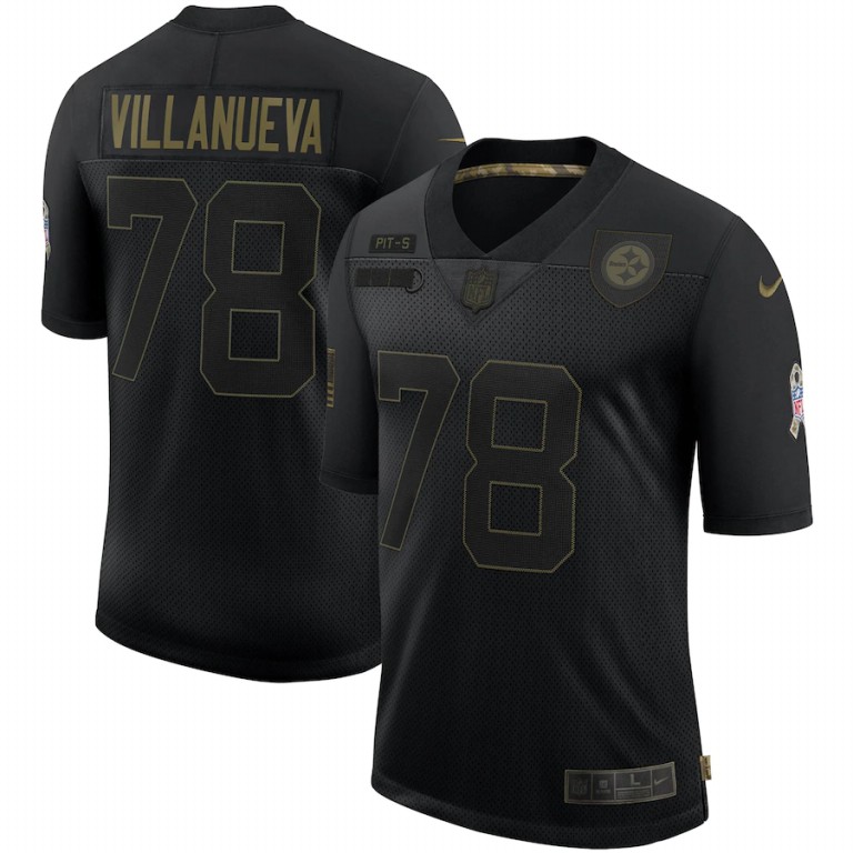Pittsburgh Steelers #78 Alejandro Villanueva Nike 2020 Salute To Service Limited Jersey Black