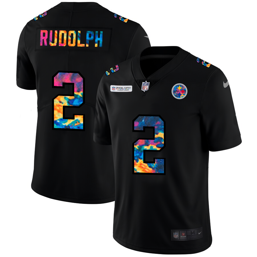 Pittsburgh Steelers #2 Mason Rudolph Men's Nike Multi-Color Black 2020 NFL Crucial Catch Vapor Untouchable Limited Jersey