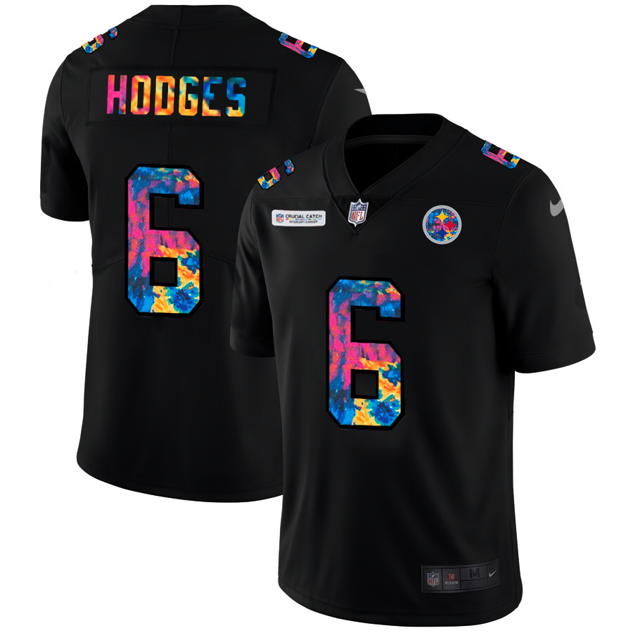 Pittsburgh Steelers #6 Devlin Hodges Men's Nike Multi-Color Black 2020 NFL Crucial Catch Vapor Untouchable Limited Jersey