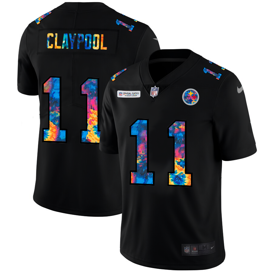 Pittsburgh Steelers #11 Chase Claypool Men's Nike Multi-Color Black 2020 NFL Crucial Catch Vapor Untouchable Limited Jersey