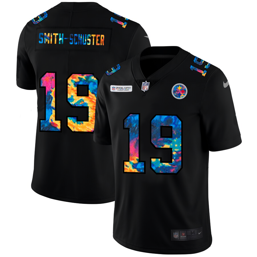 Pittsburgh Steelers #19 JuJu Smith-Schuster Men's Nike Multi-Color Black 2020 NFL Crucial Catch Vapor Untouchable Limited Jersey