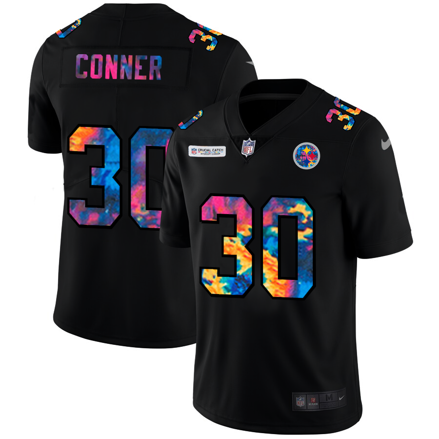 Pittsburgh Steelers #30 James Conner Men's Nike Multi-Color Black 2020 NFL Crucial Catch Vapor Untouchable Limited Jersey