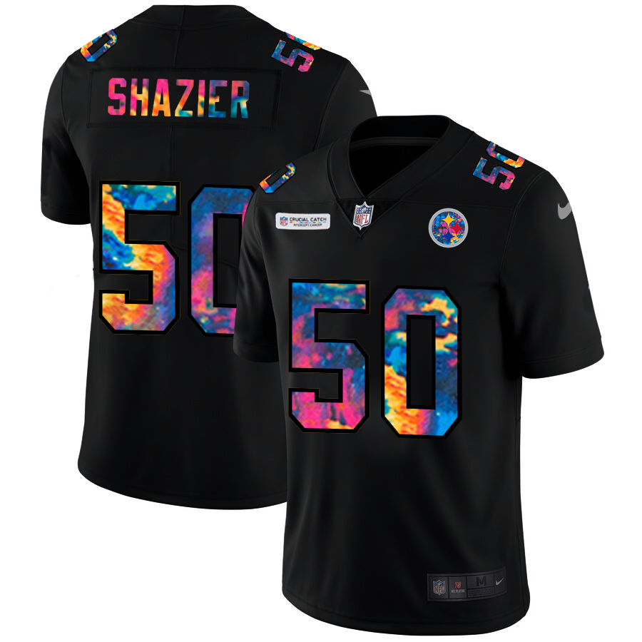 Pittsburgh Steelers #50 Ryan Shazier Men's Nike Multi-Color Black 2020 NFL Crucial Catch Vapor Untouchable Limited Jersey