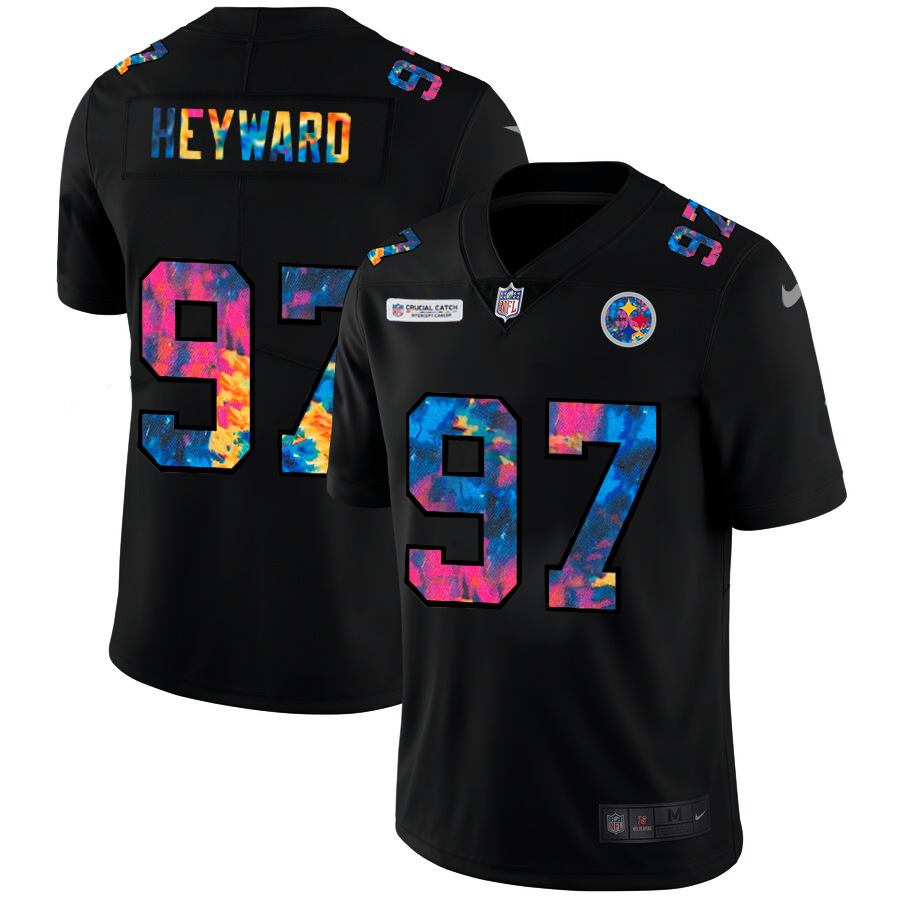 Pittsburgh Steelers #97 Cameron Heyward Men's Nike Multi-Color Black 2020 NFL Crucial Catch Vapor Untouchable Limited Jersey