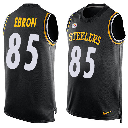 Nike Steelers #85 Eric Ebron Black Team Color Men's Stitched NFL Limited Tank Top Jersey