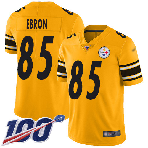 Nike Steelers #85 Eric Ebron Gold Men's Stitched NFL Limited Inverted Legend 100th Season Jersey