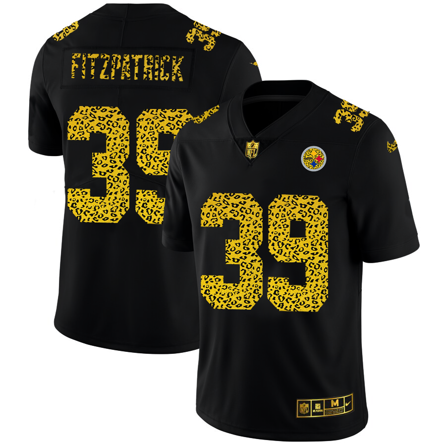 Pittsburgh Steelers #39 Minkah Fitzpatrick Men's Nike Leopard Print Fashion Vapor Limited NFL Jersey Black
