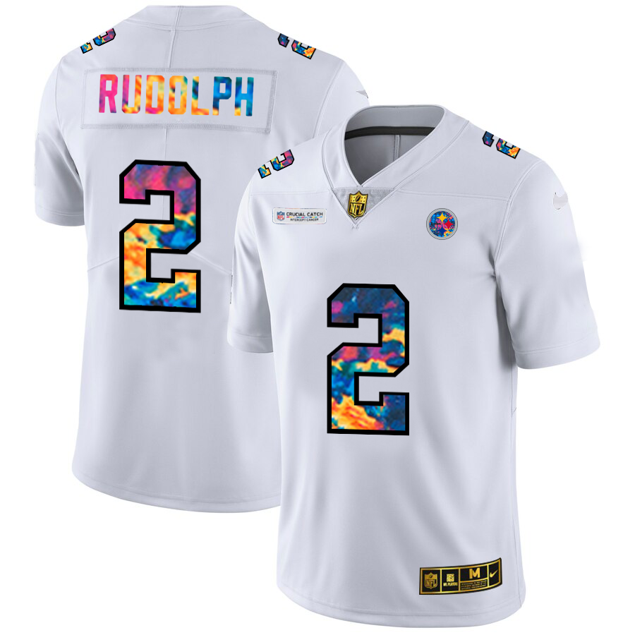 Pittsburgh Steelers #2 Mason Rudolph Men's White Nike Multi-Color 2020 NFL Crucial Catch Limited NFL Jersey