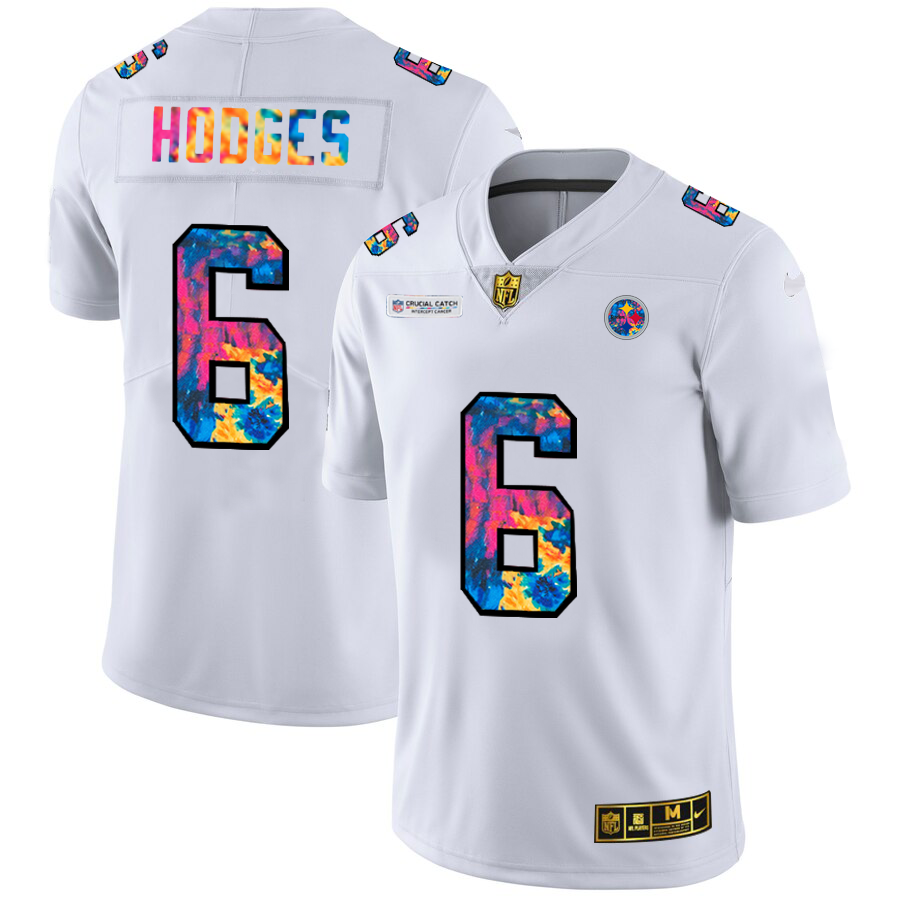 Pittsburgh Steelers #6 Devlin Hodges Men's White Nike Multi-Color 2020 NFL Crucial Catch Limited NFL Jersey