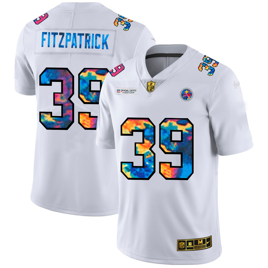 Pittsburgh Steelers #39 Minkah Fitzpatrick Men's White Nike Multi-Color 2020 NFL Crucial Catch Limited NFL Jersey