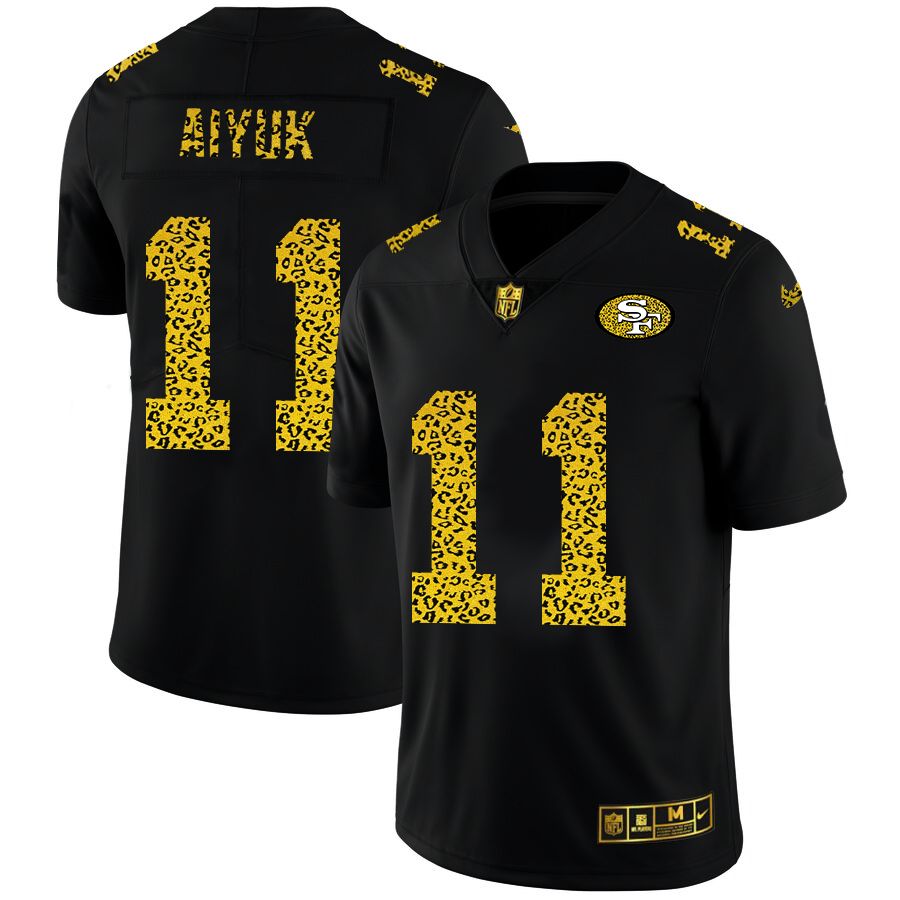 San Francisco 49ers #11 Brandon Aiyuk Men's Nike Leopard Print Fashion Vapor Limited NFL Jersey Black