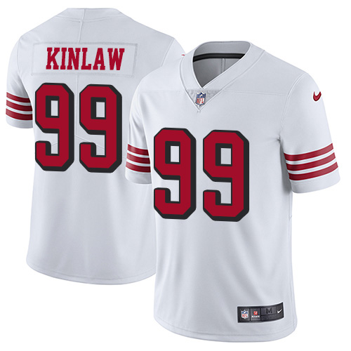 Nike 49ers #99 Javon Kinlaw White Men's Stitched NFL Limited Rush Jersey