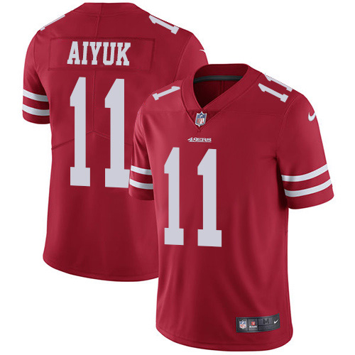 Nike 49ers #11 Brandon Aiyuk Red Team Color Men's Stitched NFL Vapor Untouchable Limited Jersey