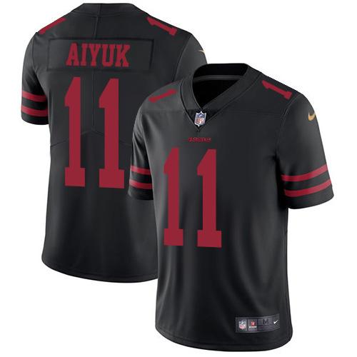 Nike 49ers #11 Brandon Aiyuk Black Alternate Men's Stitched NFL Vapor Untouchable Limited Jersey