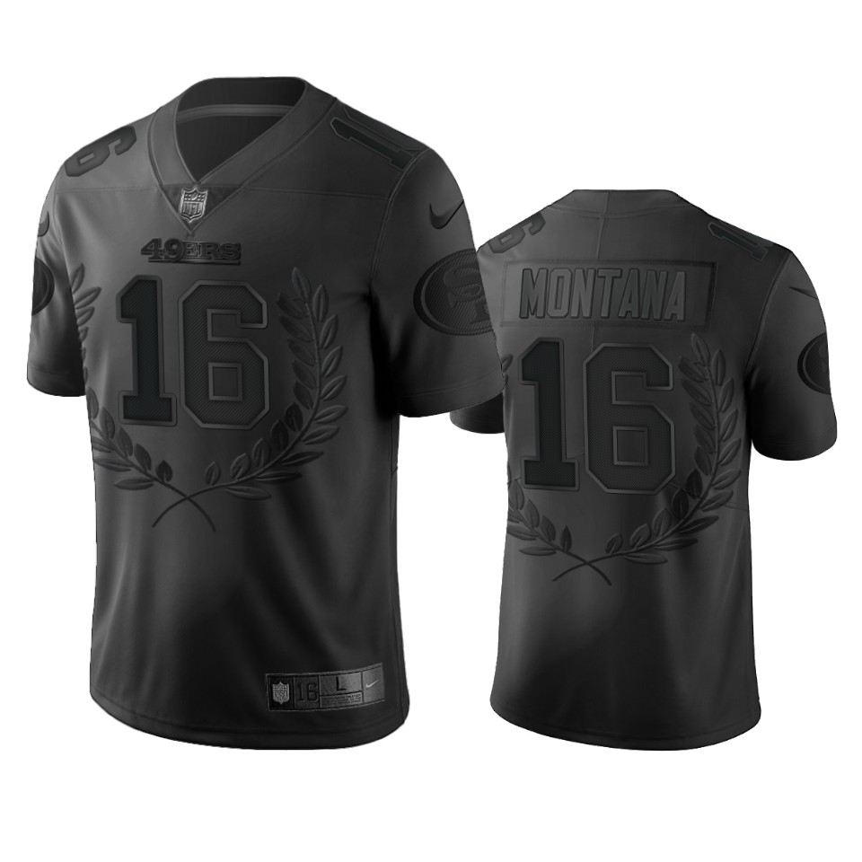 San Francisco 49ers #16 Joe Montana Men's Nike Black NFL MVP Limited Edition Jersey