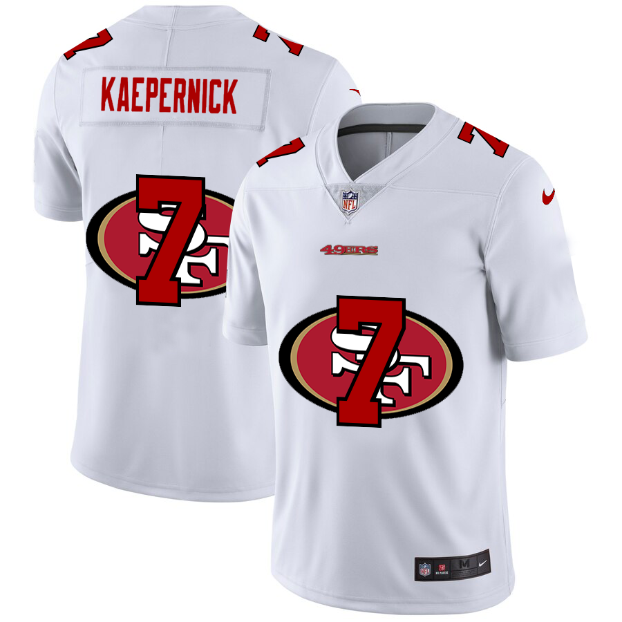 San Francisco 49ers #7 Colin Kaepernick White Men's Nike Team Logo Dual Overlap Limited NFL Jersey