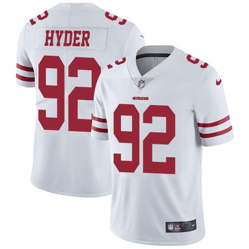 Nike 49ers #92 Kerry Hyder White Men's Stitched NFL Vapor Untouchable Limited Jersey
