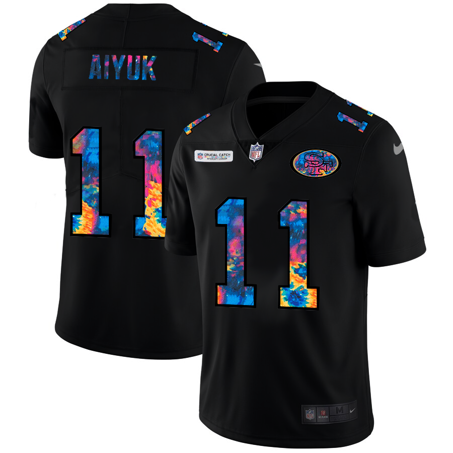 San Francisco 49ers #11 Brandon Aiyuk Men's Nike Multi-Color Black 2020 NFL Crucial Catch Vapor Untouchable Limited Jersey