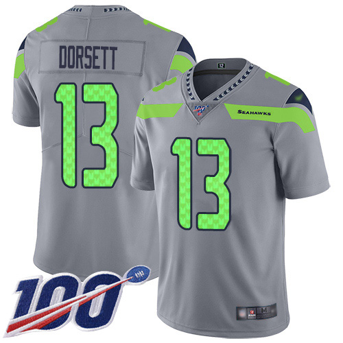 Nike Seahawks #13 Phillip Dorsett Gray Men's Stitched NFL Limited Inverted Legend 100th Season Jersey