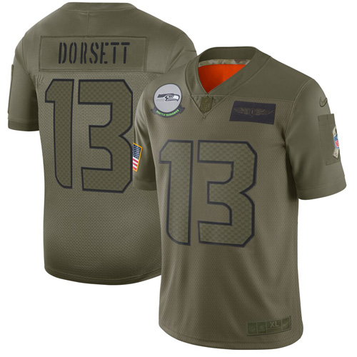 Nike Seahawks #13 Phillip Dorsett Camo Men's Stitched NFL Limited 2019 Salute To Service Jersey