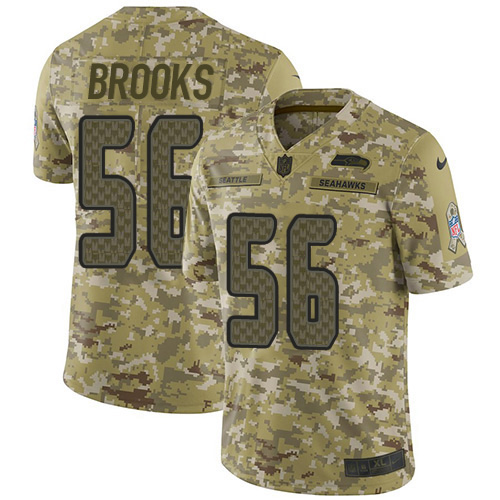 Nike Seahawks #56 Jordyn Brooks Camo Men's Stitched NFL Limited 2018 Salute To Service Jersey