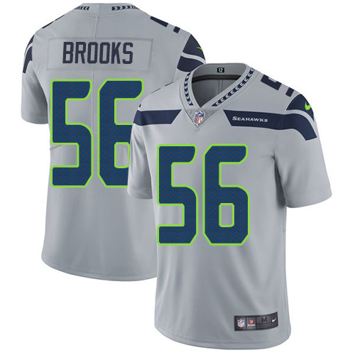 Nike Seahawks #56 Jordyn Brooks Grey Alternate Men's Stitched NFL Vapor Untouchable Limited Jersey