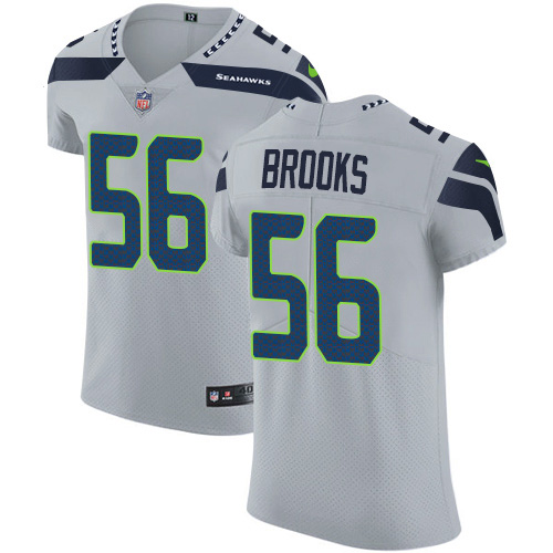 Nike Seahawks #56 Jordyn Brooks Grey Alternate Men's Stitched NFL New Elite Jersey