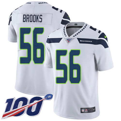 Nike Seahawks #56 Jordyn Brooks White Men's Stitched NFL 100th Season Vapor Untouchable Limited Jersey