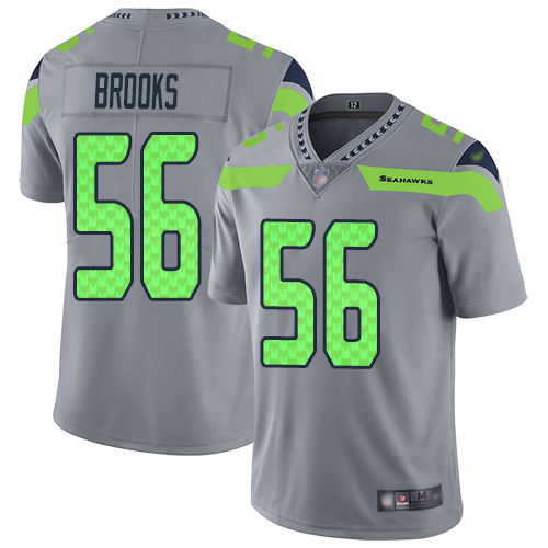 Nike Seahawks #56 Jordyn Brooks Gray Men's Stitched NFL Limited Inverted Legend Jersey