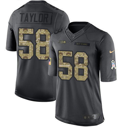 Nike Seahawks #58 Darrell Taylor Black Men's Stitched NFL Limited 2016 Salute to Service Jersey Nike Seahawks #58 Darrell Taylor Black Men's Stitched NFL Limited 2016 Salute to Service Jersey