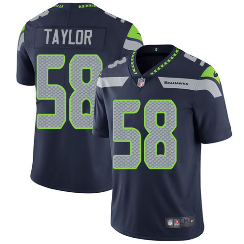 Nike Seahawks #58 Darrell Taylor Steel Blue Team Color Men's Stitched NFL Vapor Untouchable Limited Jersey