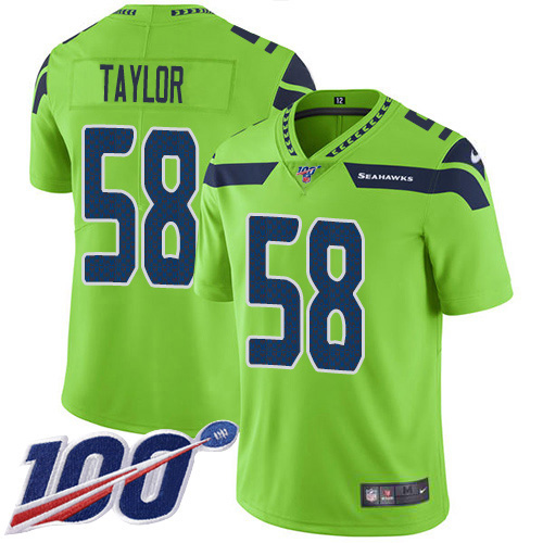 Nike Seahawks #58 Darrell Taylor Green Men's Stitched NFL Limited Rush 100th Season Jersey