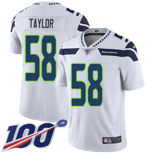 Nike Seahawks #58 Darrell Taylor White Men's Stitched NFL 100th Season Vapor Untouchable Limited Jersey