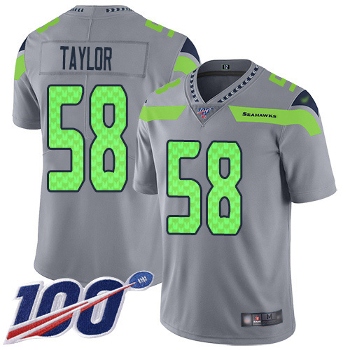 Nike Seahawks #58 Darrell Taylor Gray Men's Stitched NFL Limited Inverted Legend 100th Season Jersey