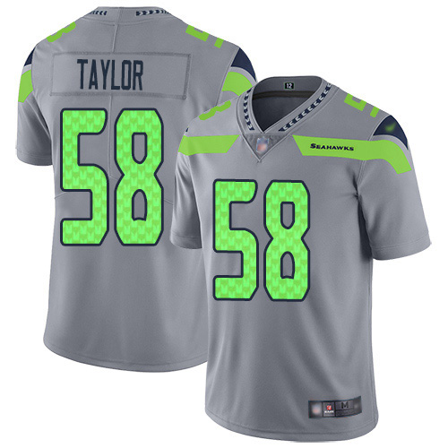 Nike Seahawks #58 Darrell Taylor Gray Men's Stitched NFL Limited Inverted Legend Jersey