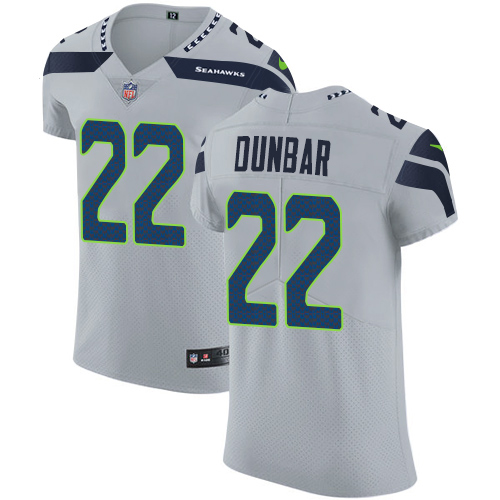 Nike Seahawks #22 Quinton Dunbar Grey Alternate Men's Stitched NFL New Elite Jersey