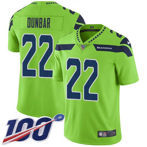 Nike Seahawks #22 Quinton Dunbar Green Men's Stitched NFL Limited Rush 100th Season Jersey