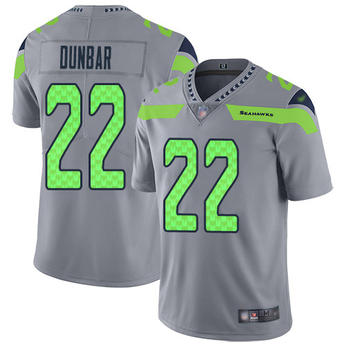 Nike Seahawks #22 Quinton Dunbar Gray Men's Stitched NFL Limited Inverted Legend Jersey